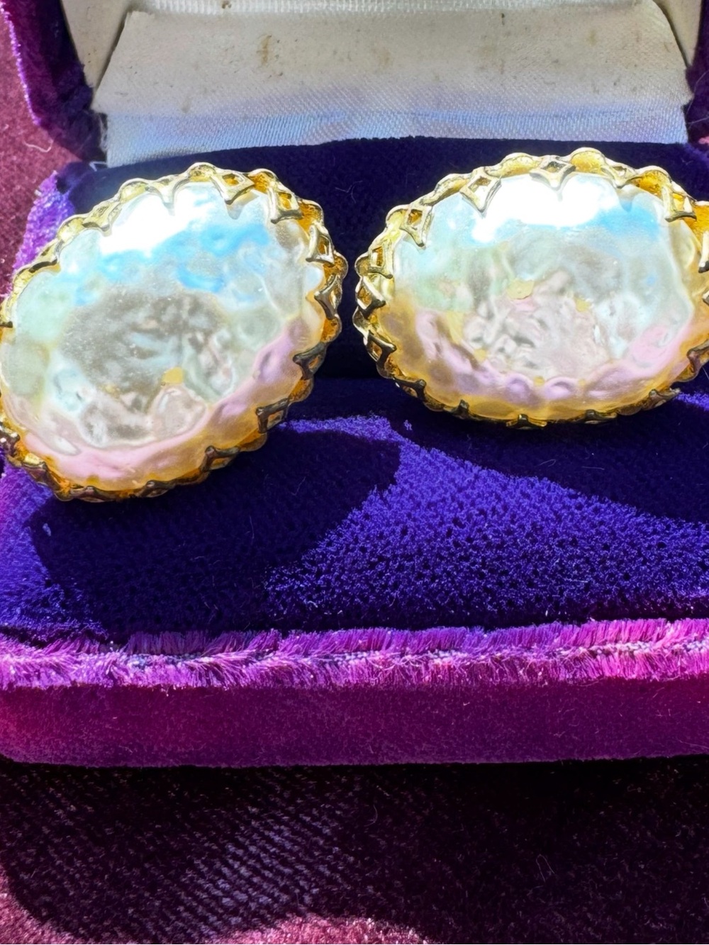 Miriam Haskell Signed Baroque Pearl Earrings